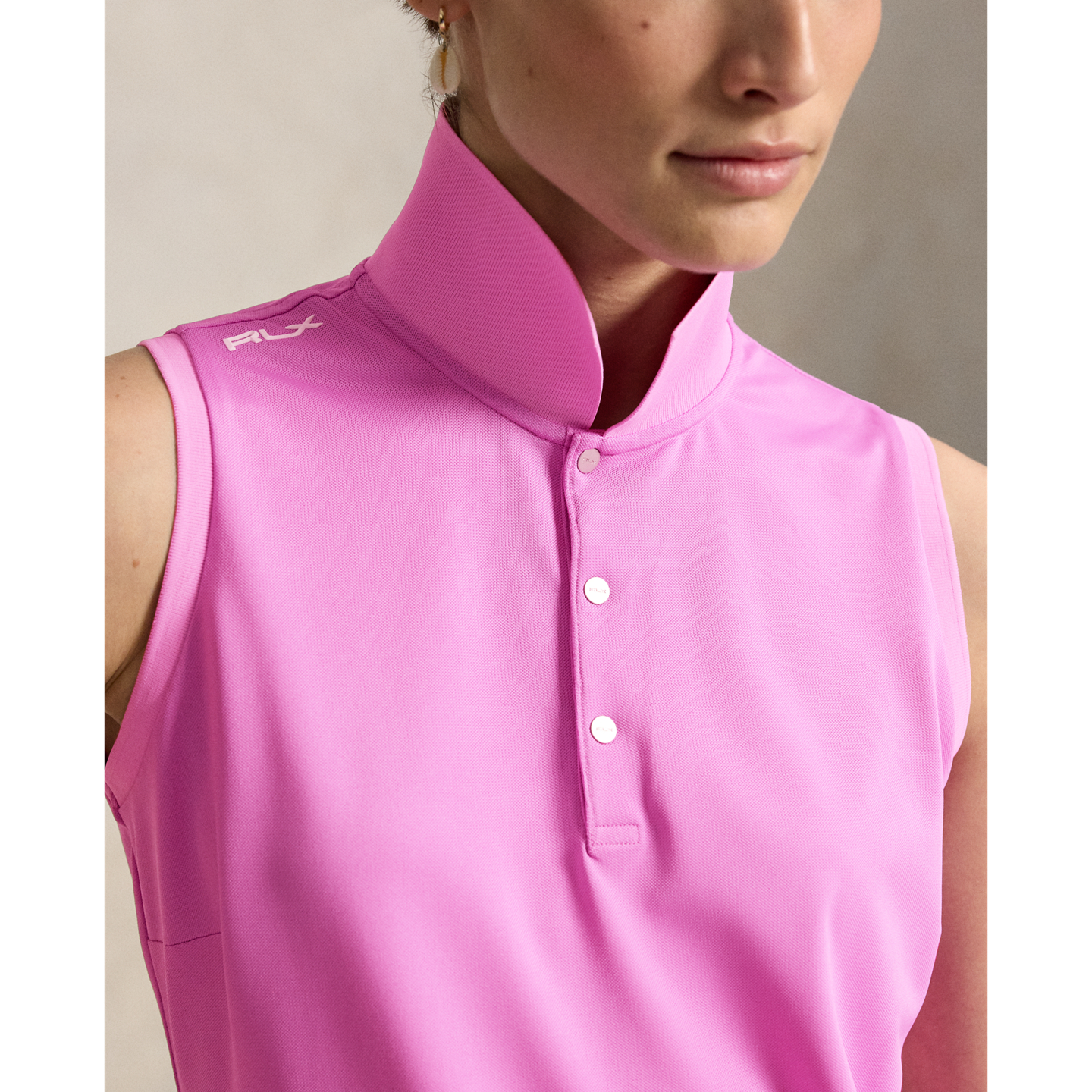Женское поло Ralph Lauren Classic Fit Sleeveless Polo, цвет: Фиолетовый — фото 3