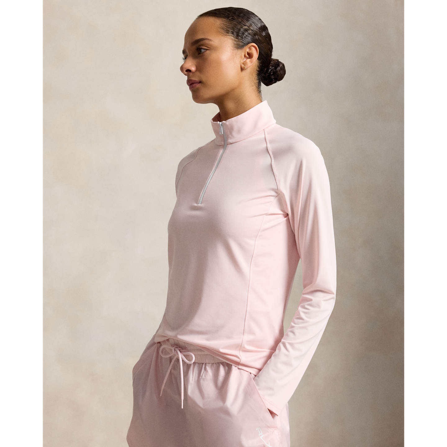 Ralph Lauren Stretch-Jersey Quarter-Zip, цвет: Розовый — фото 4