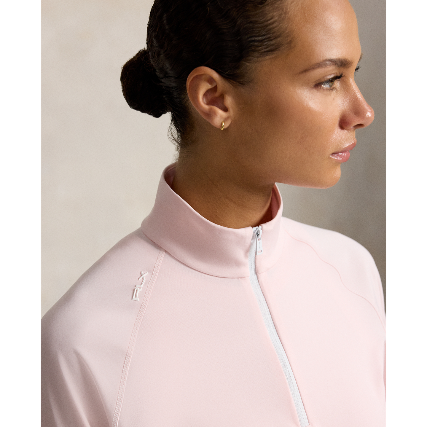 Ralph Lauren Stretch-Jersey Quarter-Zip, цвет: Розовый — фото 3