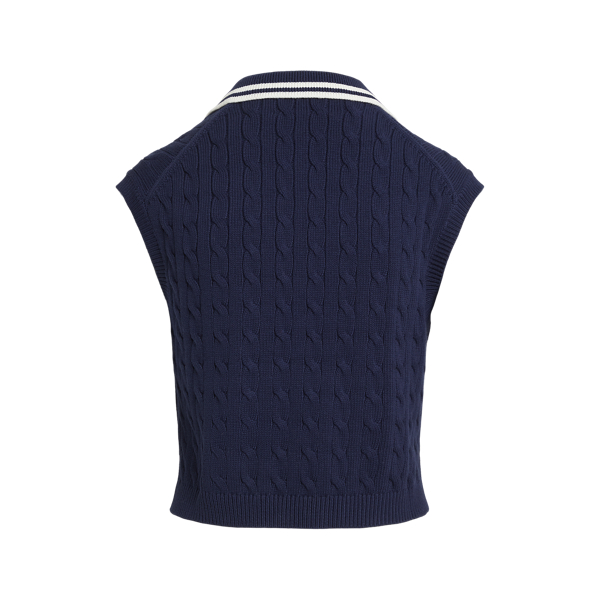 スリーブレス　ケーブルニット　ポロシャツ　POLO RALPH LAUREN ケーブルニット スリーブレス ポロシャツ | ラルフ ローレン公式