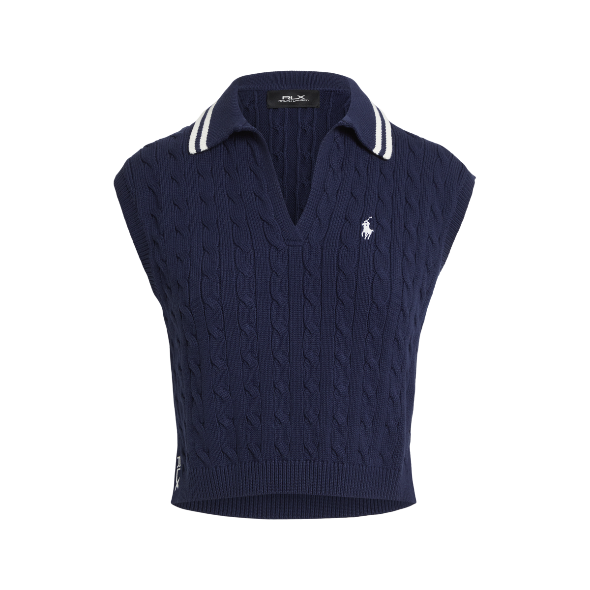 スリーブレス　ケーブルニット　ポロシャツ　POLO RALPH LAUREN ケーブルニット スリーブレス ポロシャツ | ラルフ ローレン公式