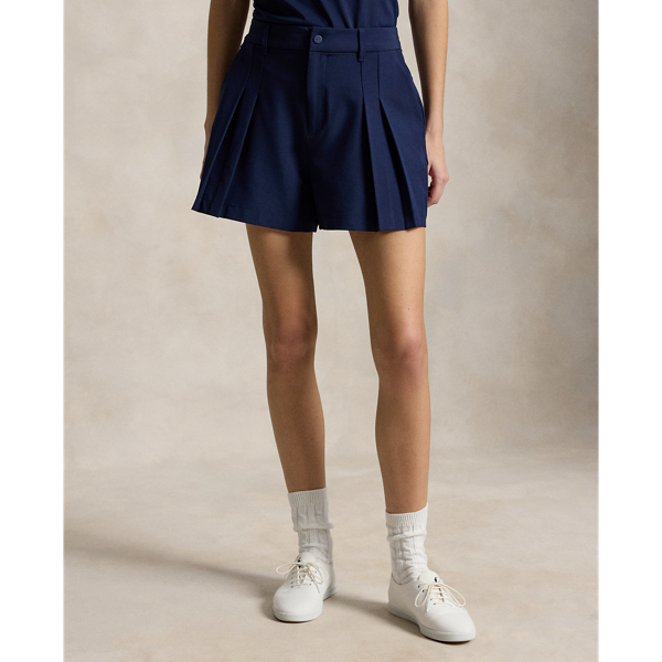 Refined Navy Stretch-Twill Pleated Short RLX 4