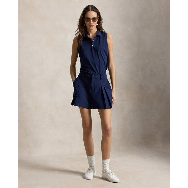 Short à pinces en sergé stretch