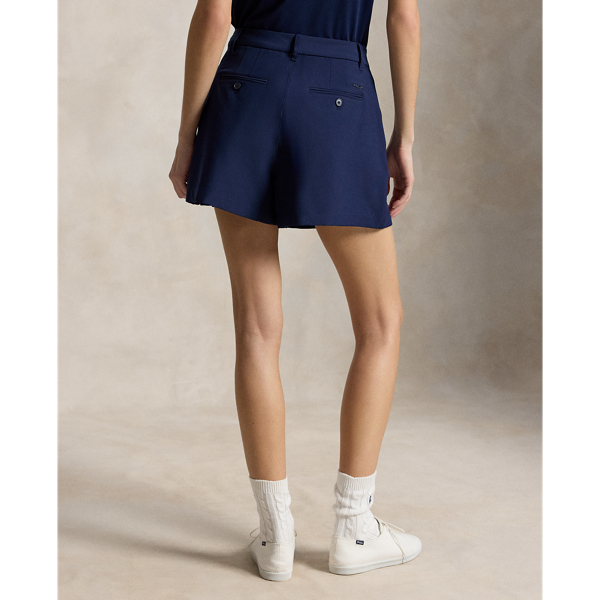 Refined Navy Stretch-Twill Pleated Short RLX 5