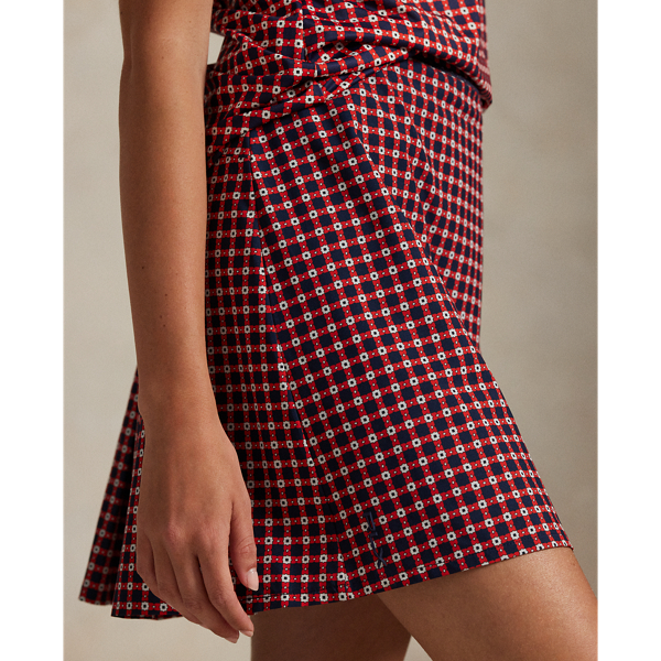Gingham Performance Long Skort