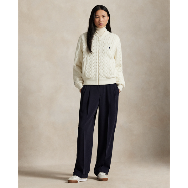 Antique White Hybrid Cable-Knit Jacket RLX 4