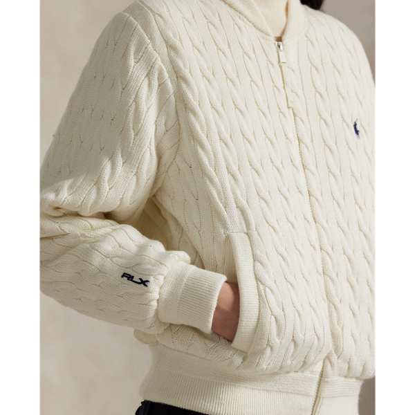 Antique White Hybrid Cable-Knit Jacket RLX 6