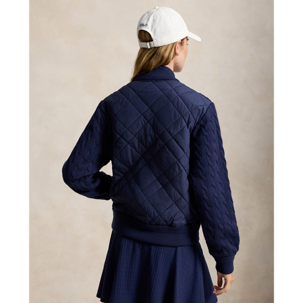 Refined Navy Hybrid Cable-Knit Jacket RLX 4