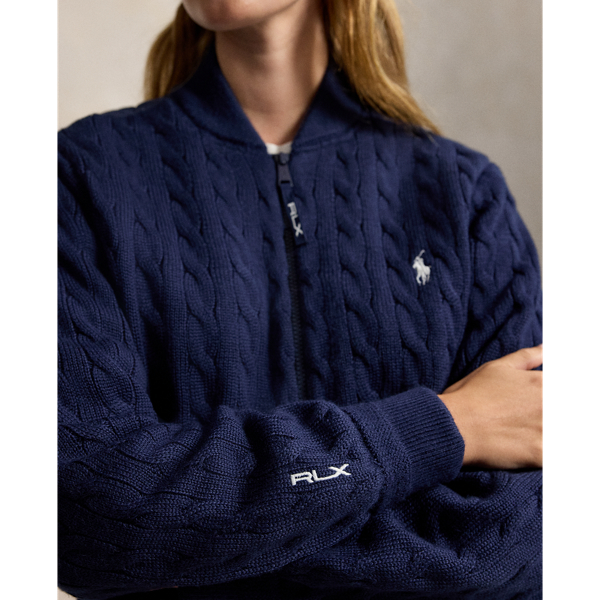 Refined Navy Hybrid Cable-Knit Jacket RLX 5