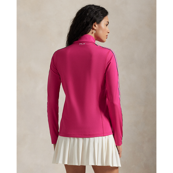 Currant/White/Green Tailored Fit Interlock Quarter-Zip RLX 5