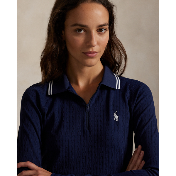 Cable Quarter-Zip Long-Sleeve Polo for Women | Ralph Lauren® SA