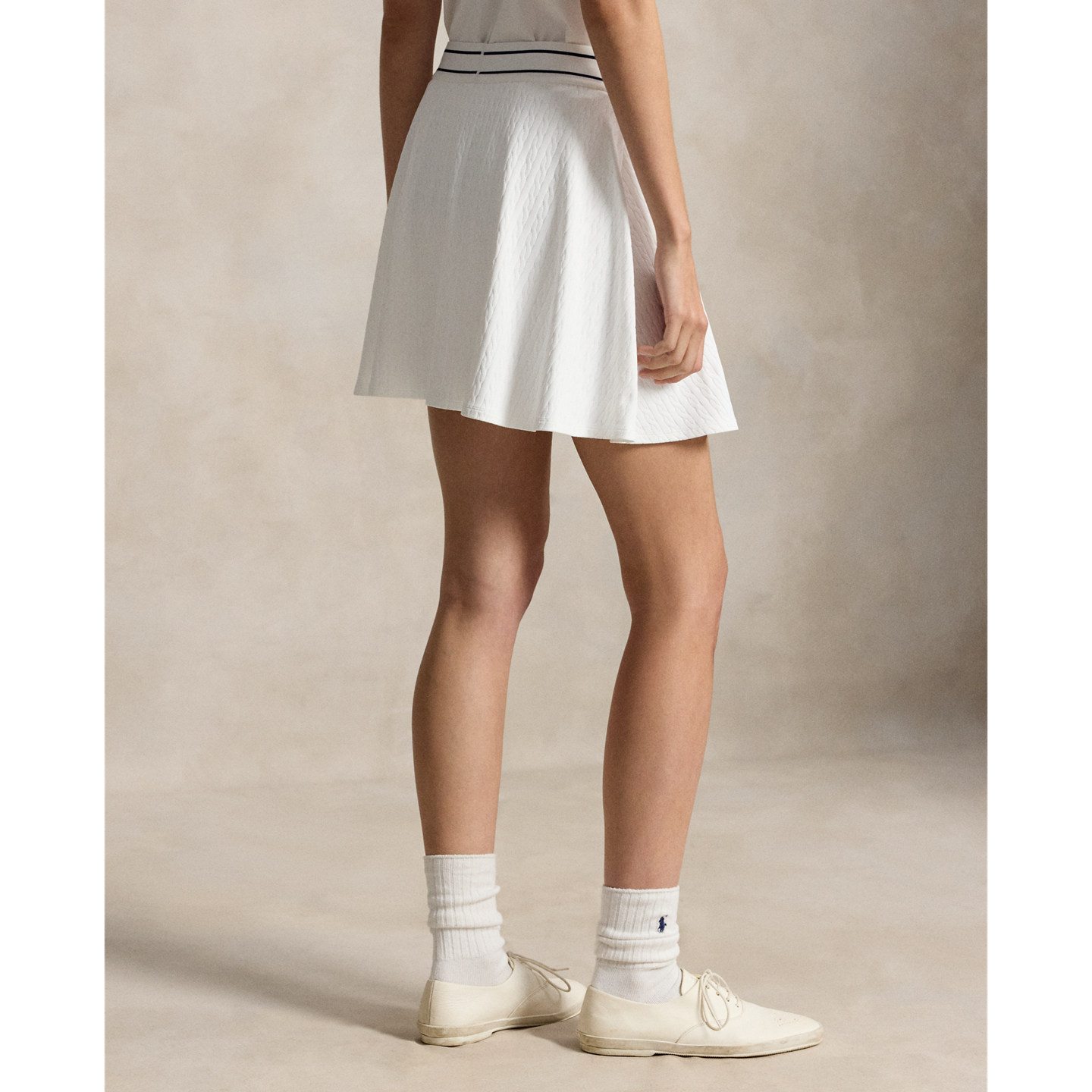 Юбка-шорты Ralph Lauren Cable-Motif A-Line Skort, цвет: Белый / Тёмно-синий — фото 2
