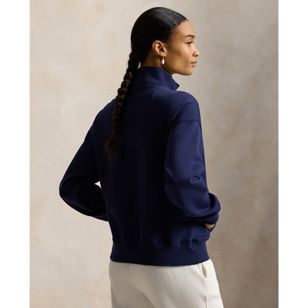 Refined Navy Double-Knit Full-Zip Sweatshirt RLX 5