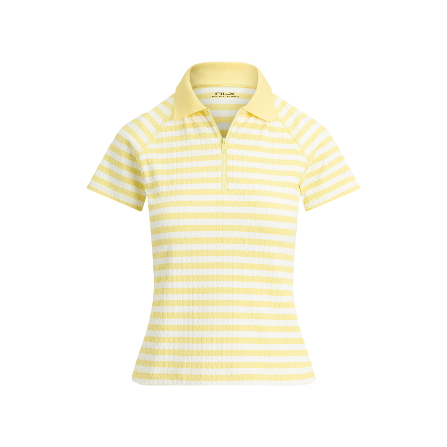 Женское поло Ralph Lauren Striped Cable Quarter-Zip Polo, цвет: Жёлтый / Белый — фото 5