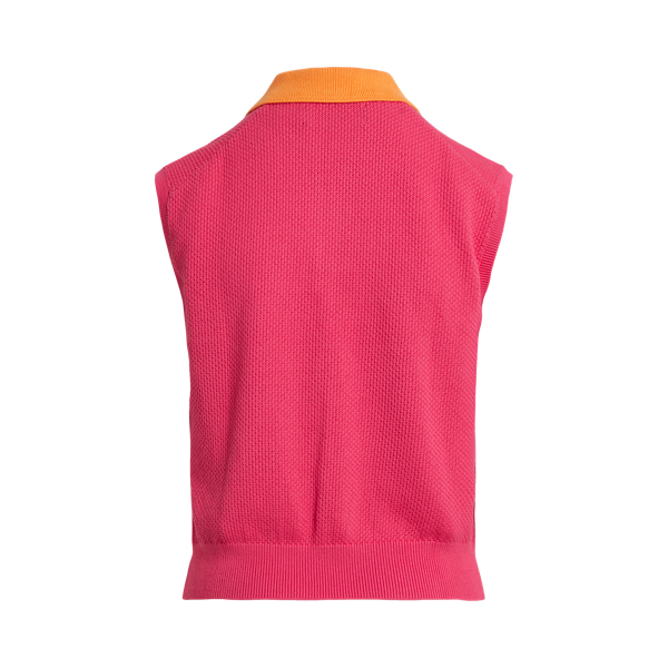 Knitted Sleeveless Polo Shirt