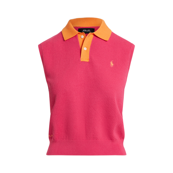 Knitted Sleeveless Polo Shirt