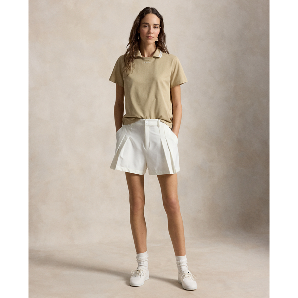 Polo &agrave; col superpos&eacute; en jersey RLX en Sable/Blanc c&eacute;ramique 4