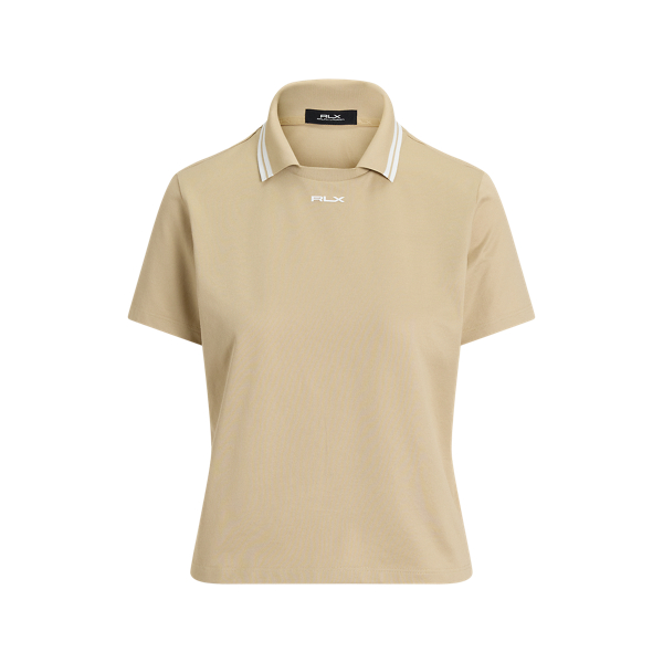 Polo &agrave; col superpos&eacute; en jersey RLX en Sable/Blanc c&eacute;ramique 2