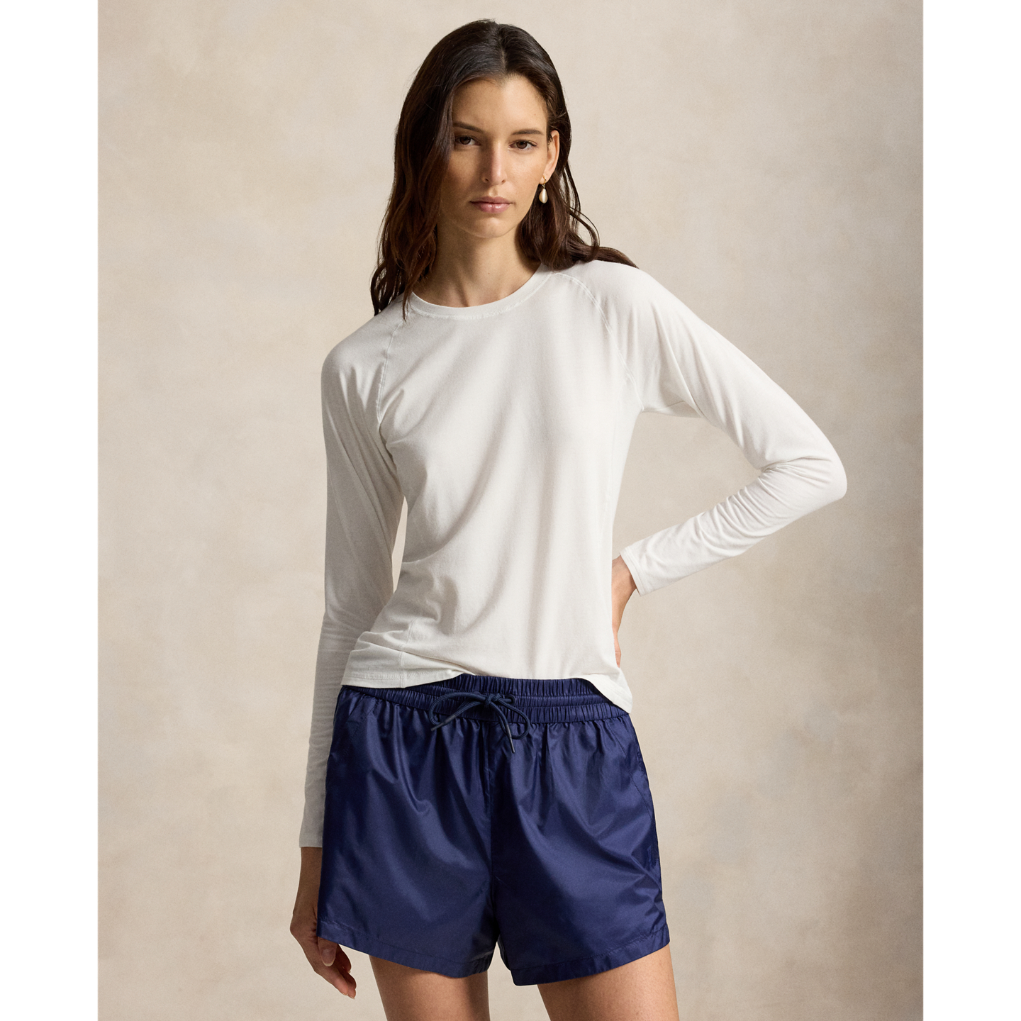 Женская футболка Ralph Lauren Performance Jersey Long-Sleeve, цвет: Белый — фото 4