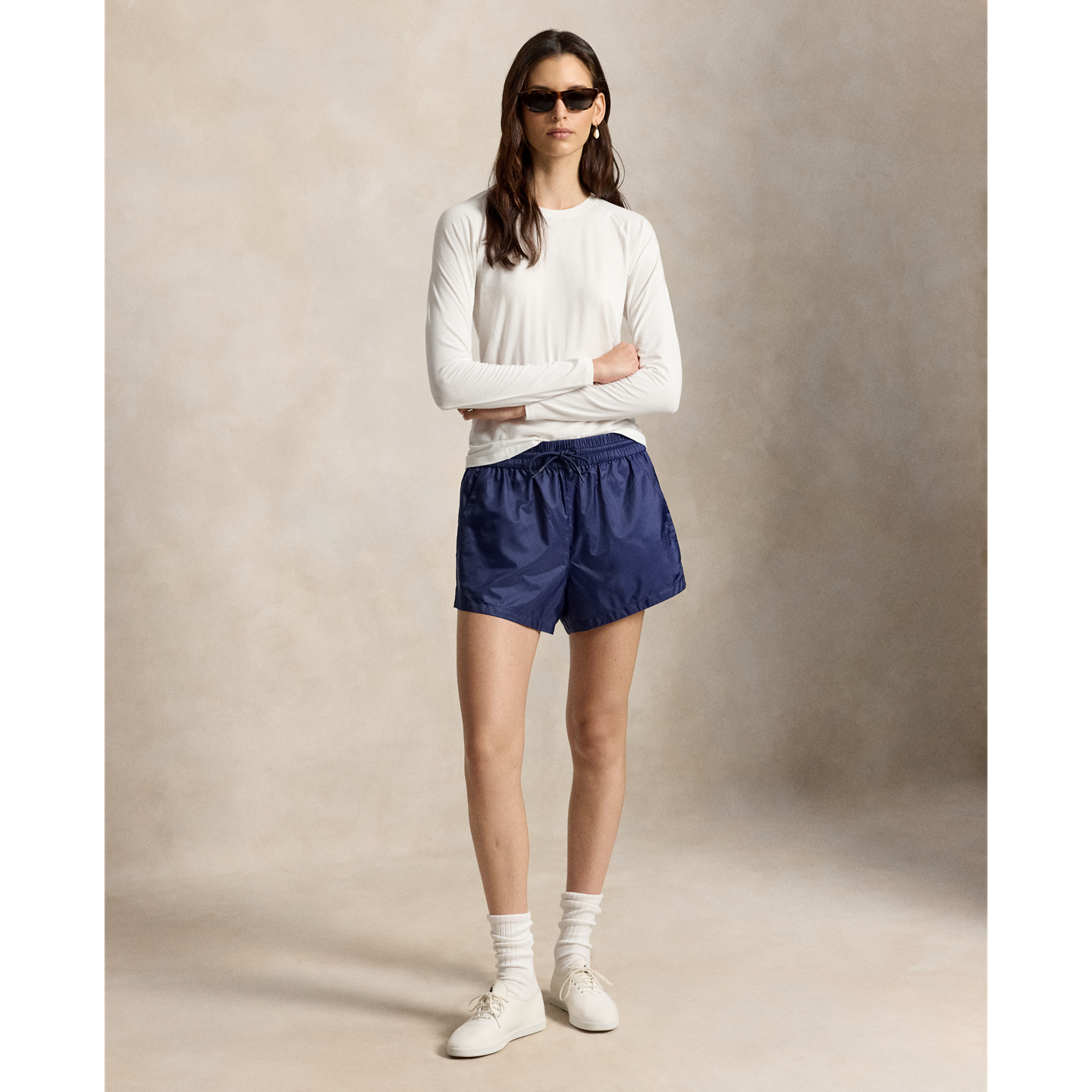 Женская футболка Ralph Lauren Performance Jersey Long-Sleeve, цвет: Белый — фото 1