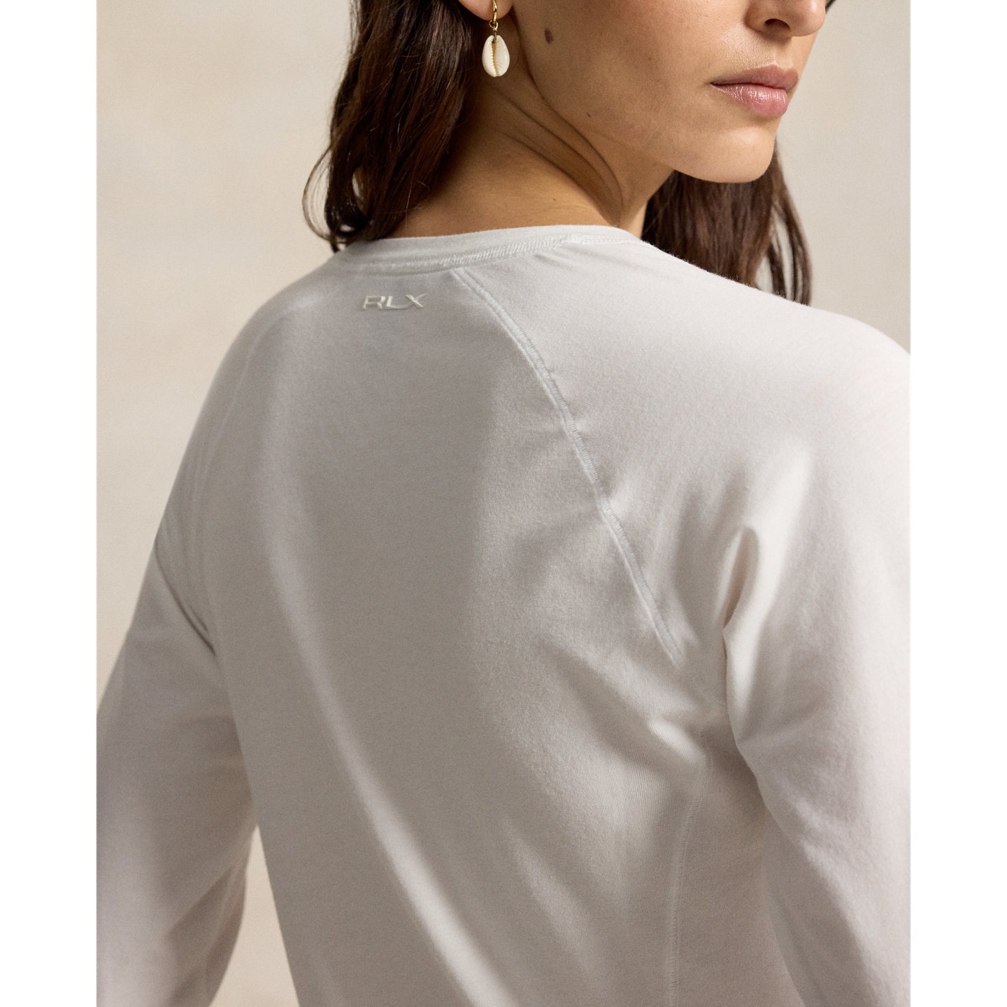 Женская футболка Ralph Lauren Performance Jersey Long-Sleeve, цвет: Белый — фото 3