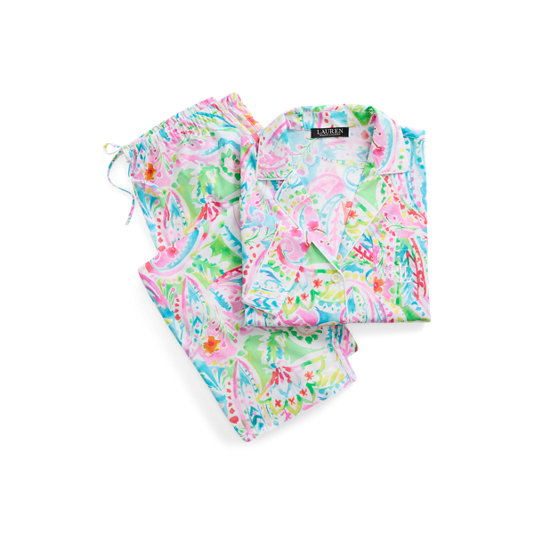 Multi Paisley Paisley Lawn Capri Sleep Set Lauren Petite 2
