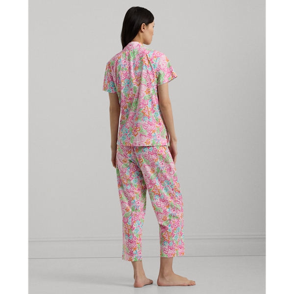 Multi Floral Floral Jersey Capri Sleep Set Lauren Petite 5