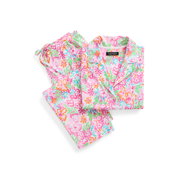 Multi Floral Floral Jersey Capri Sleep Set Lauren Petite 2