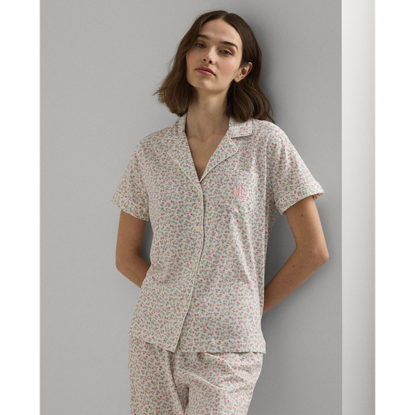 Ditsy Bouquet Floral Jersey Capri Sleep Set Lauren Petite 4