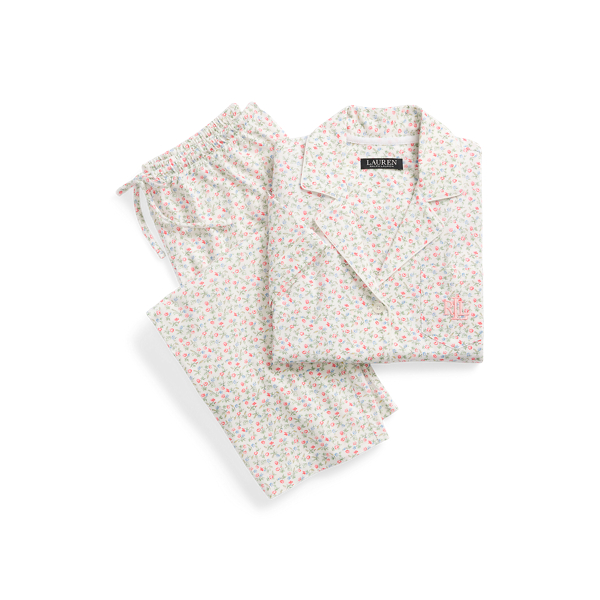 Ditsy Bouquet Floral Jersey Capri Sleep Set Lauren Petite 2