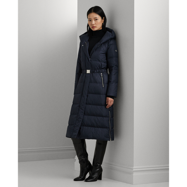 Belted Hooded Down Coat