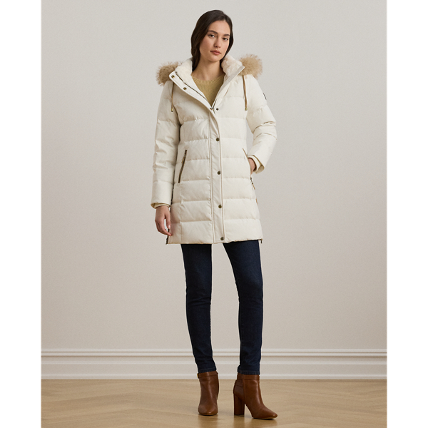 Faux Fur Trim Hooded Down Coat