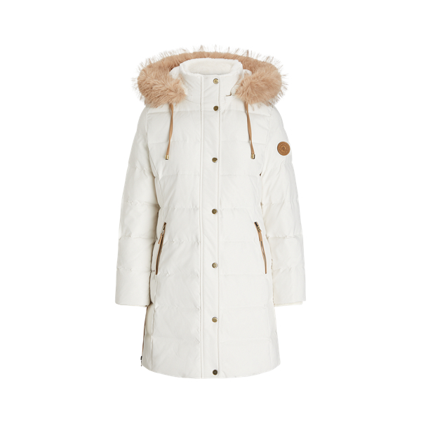 Faux Fur Trim Hooded Down Coat