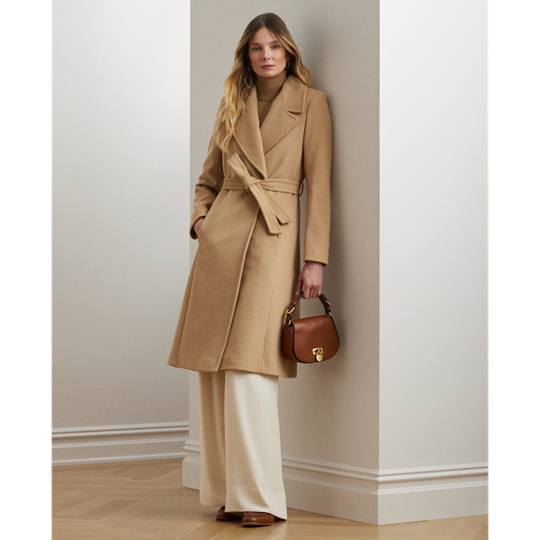 Belted wool coat petite deals