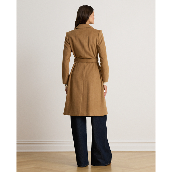 Belted Wool-Blend Wrap Coat