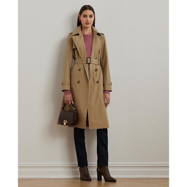 Lauren ralph lauren crepe tie waist trench coat best sale