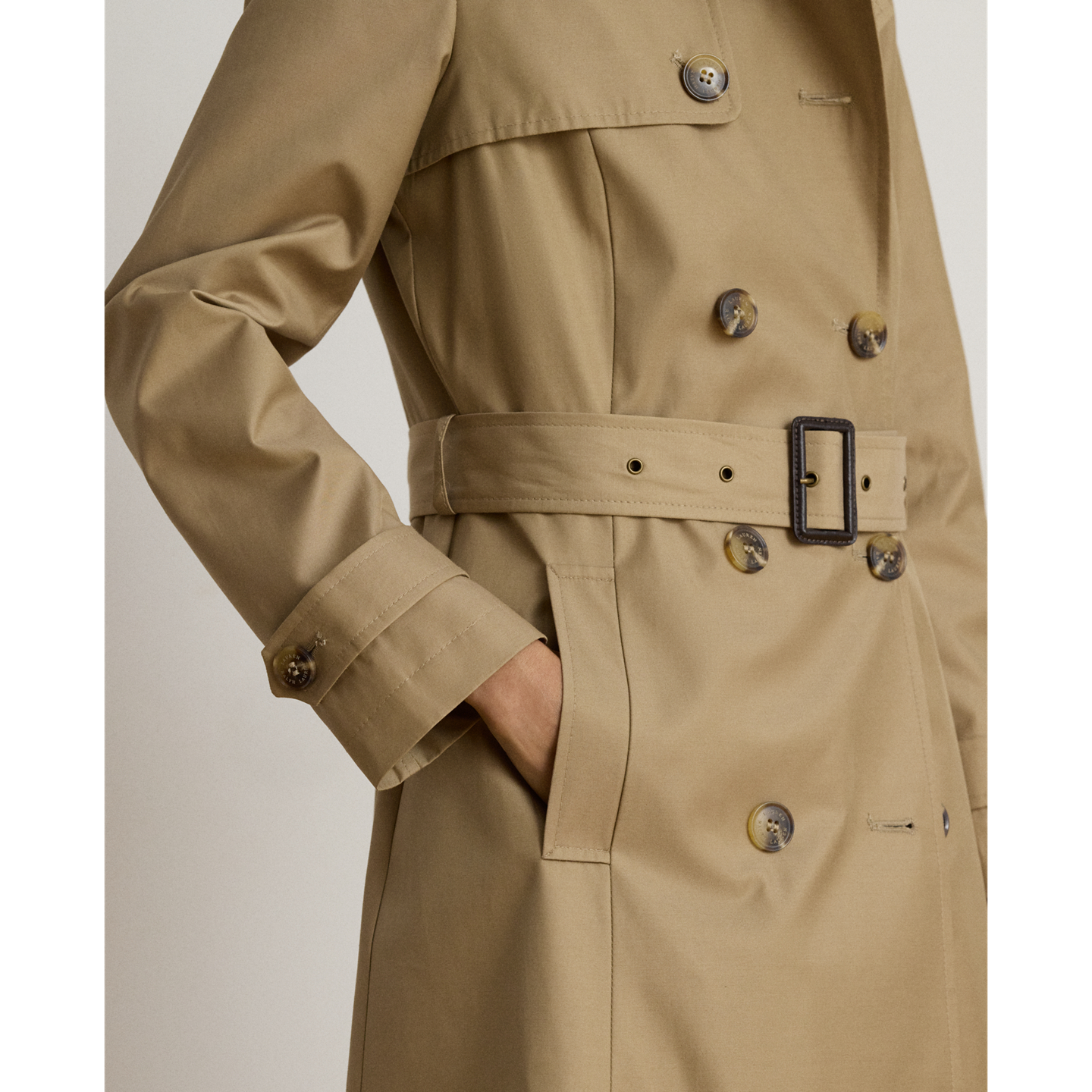 Женское пальто Ralph Lauren Double-Breasted Cotton-Blend Trench, цвет: Песочный — фото 4