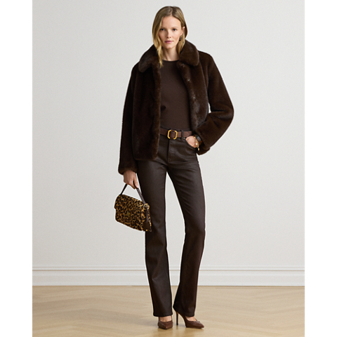 Женское пальто Ralph Lauren Faux-Fur, цвет: Коричневый