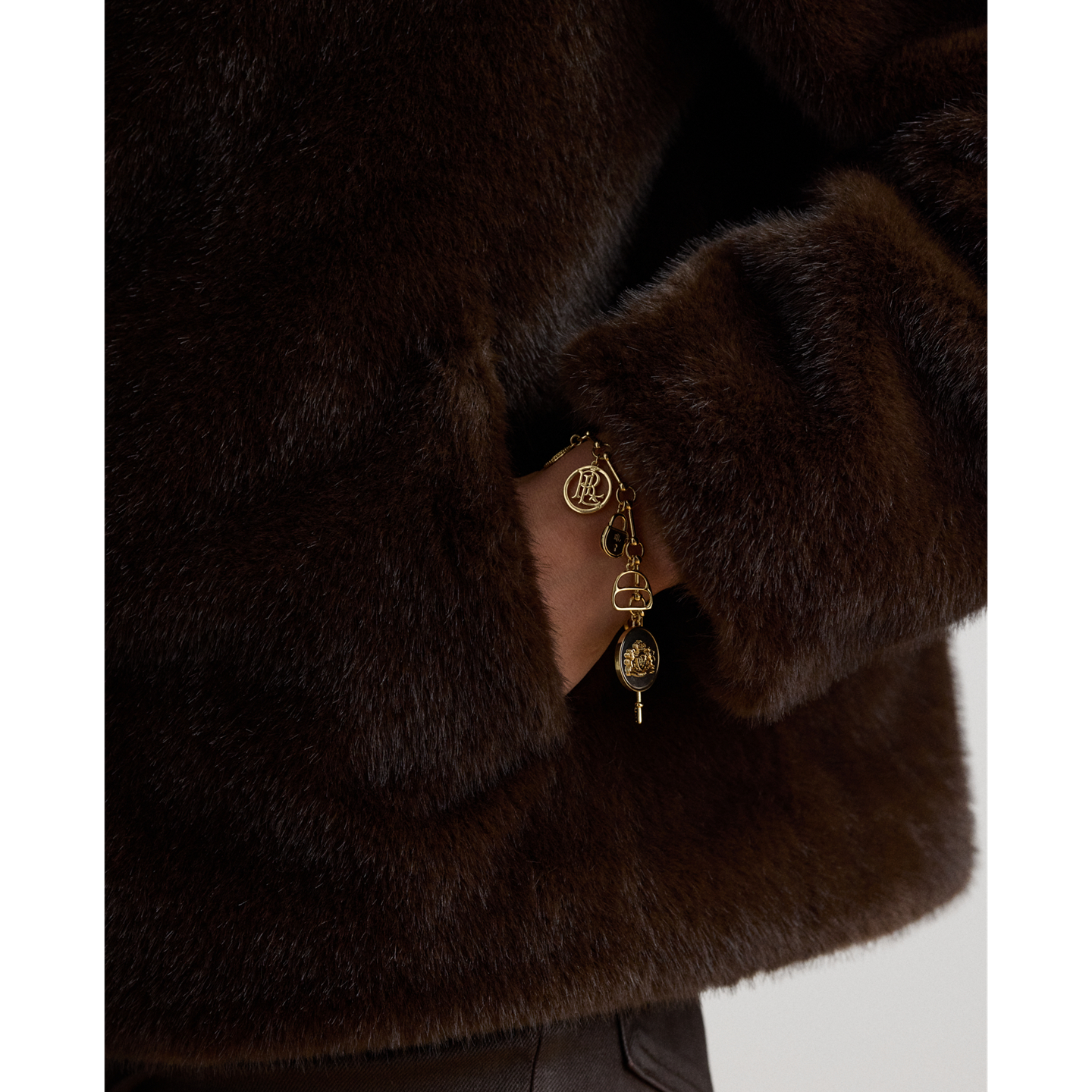 Женское пальто Ralph Lauren Faux-Fur, цвет: Коричневый — фото 4