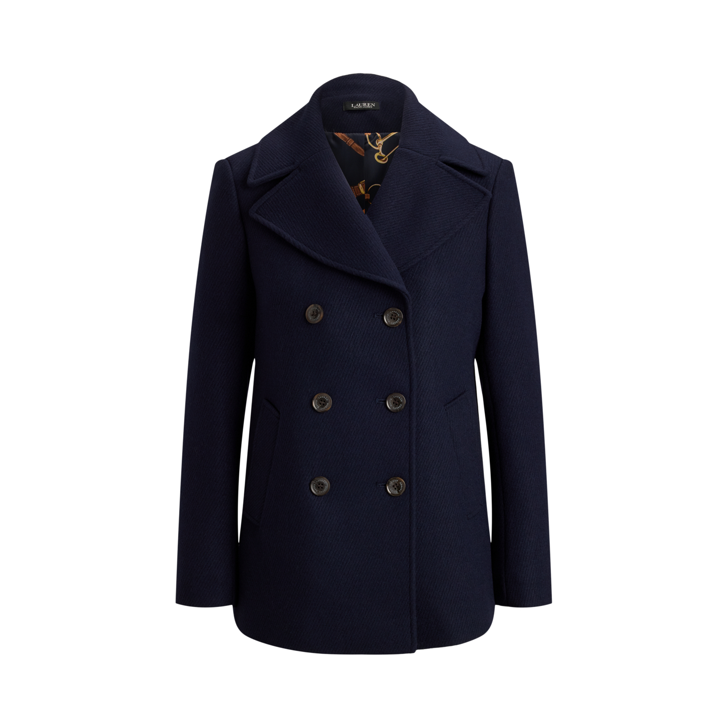 Женское пальто Ralph Lauren Double-Breasted Wool-Blend Cropped Coat, цвет: Тёмно-синий — фото 5