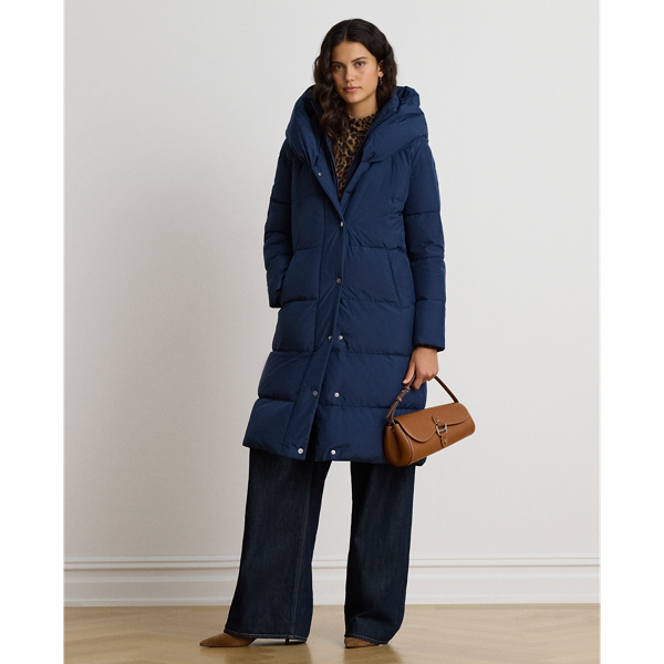 Oversize-Collar Quilted Down Coat