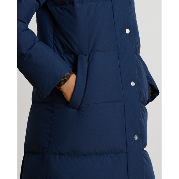 Oversize-Collar Quilted Down Coat
