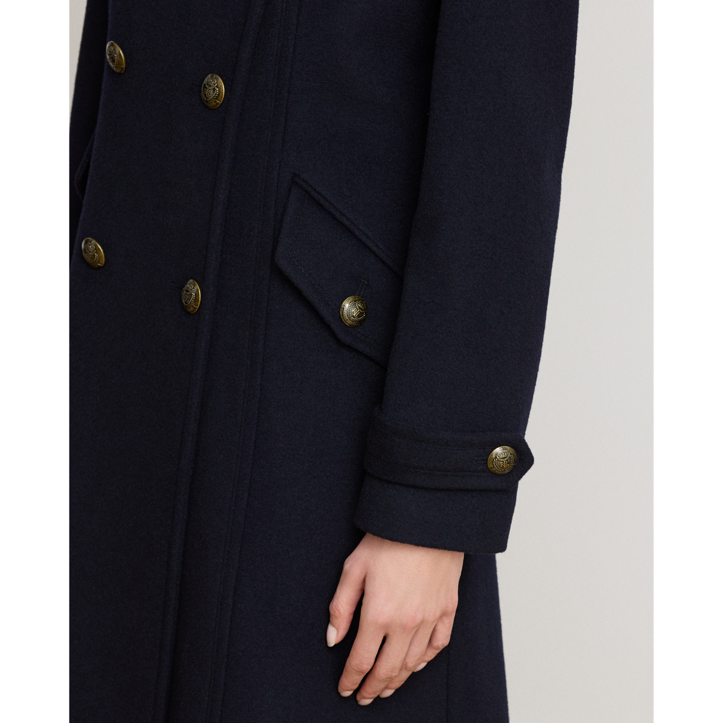 Женское пальто Ralph Lauren Wool-Blend Double-Breasted, цвет: Тёмно-синий — фото 4