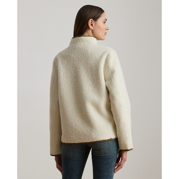 Faux-Shearling Funnelneck Coat