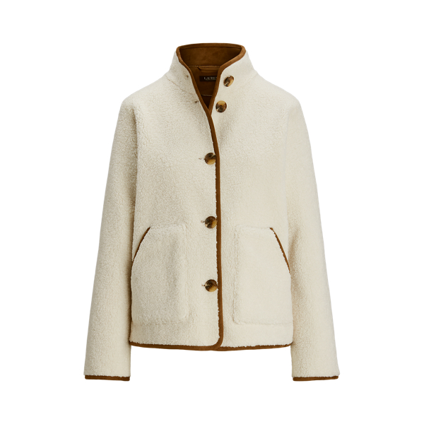Faux-Shearling Funnelneck Coat Lauren Petite 1