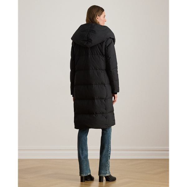 Oversize-Collar Quilted Down Coat