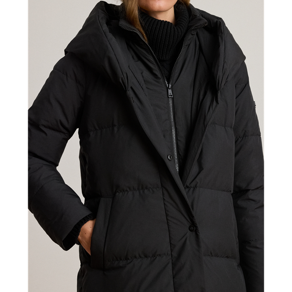 Oversize-Collar Quilted Down Coat