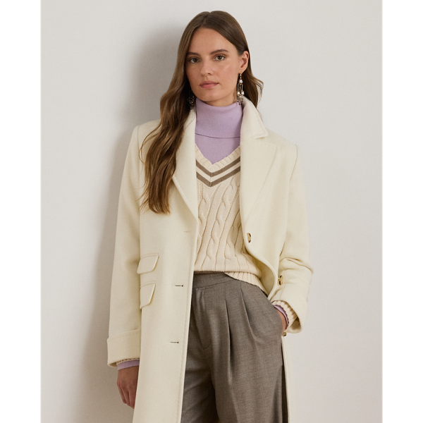 Wool-Blend Reefer Coat