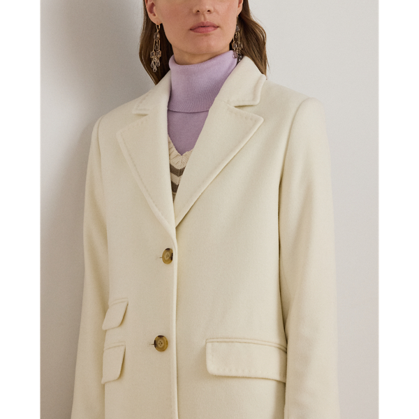 Wool-Blend Reefer Coat