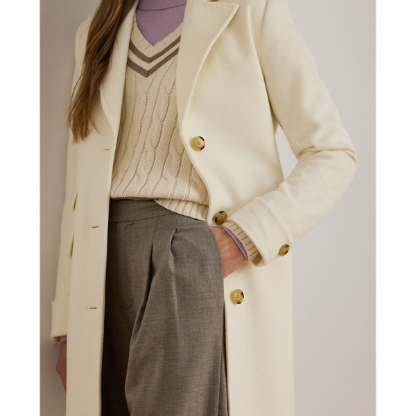 Wool-Blend Reefer Coat